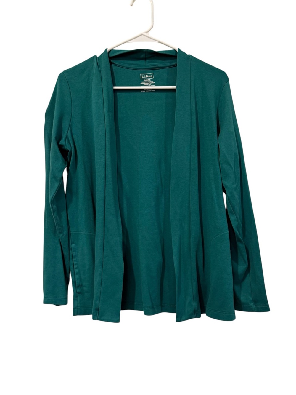 L.L. Bean Women’s Teal Open-Front Cardigan size S